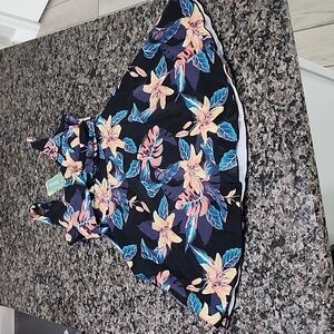 Tropical print 1 piece swimsuit M